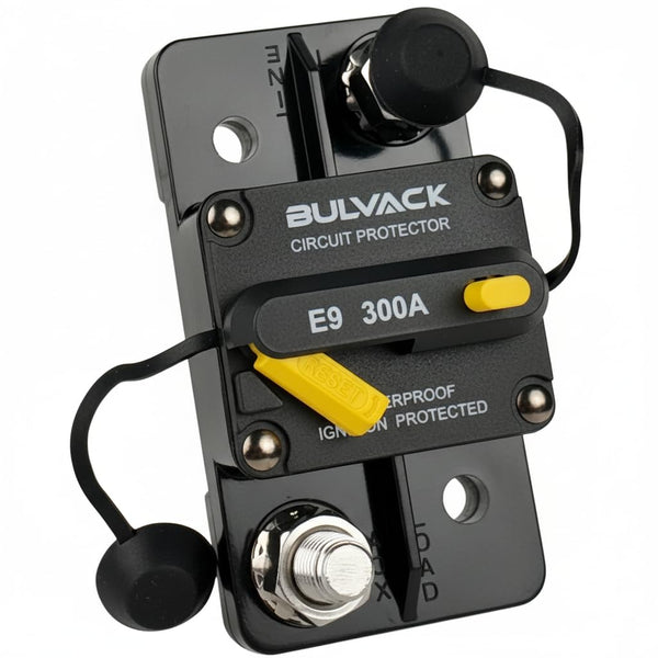 Bộ ngắt mạch DC Hi-Amp BULVACK E9 – Chân nối 3/8", 200A–300A, Reset thủ công