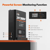 LiTime 24V 3000W – Bộ biến tần, sạc và hòa lưới tích hợp (All-in-One Solar Inverter Charger)