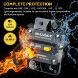 Bộ ngắt mạch DC Hi-Amp BULVACK E9 – Chân nối 3/8", 200A–300A, Reset thủ công