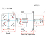 Hộp số hành tinh tỷ số truyền 10:1 cho động cơ NEMA 34 – Trục vào 1/2" (12.7 mm), trục ra 16 mm – Ứng dụng cho máy CNC, máy cưa vòng.