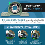 PGN UCP208-24  Bộ 2 gối đỡ bạc đạn – Bạc đạn thép chrome, lỗ 1 1/2", tự lựa